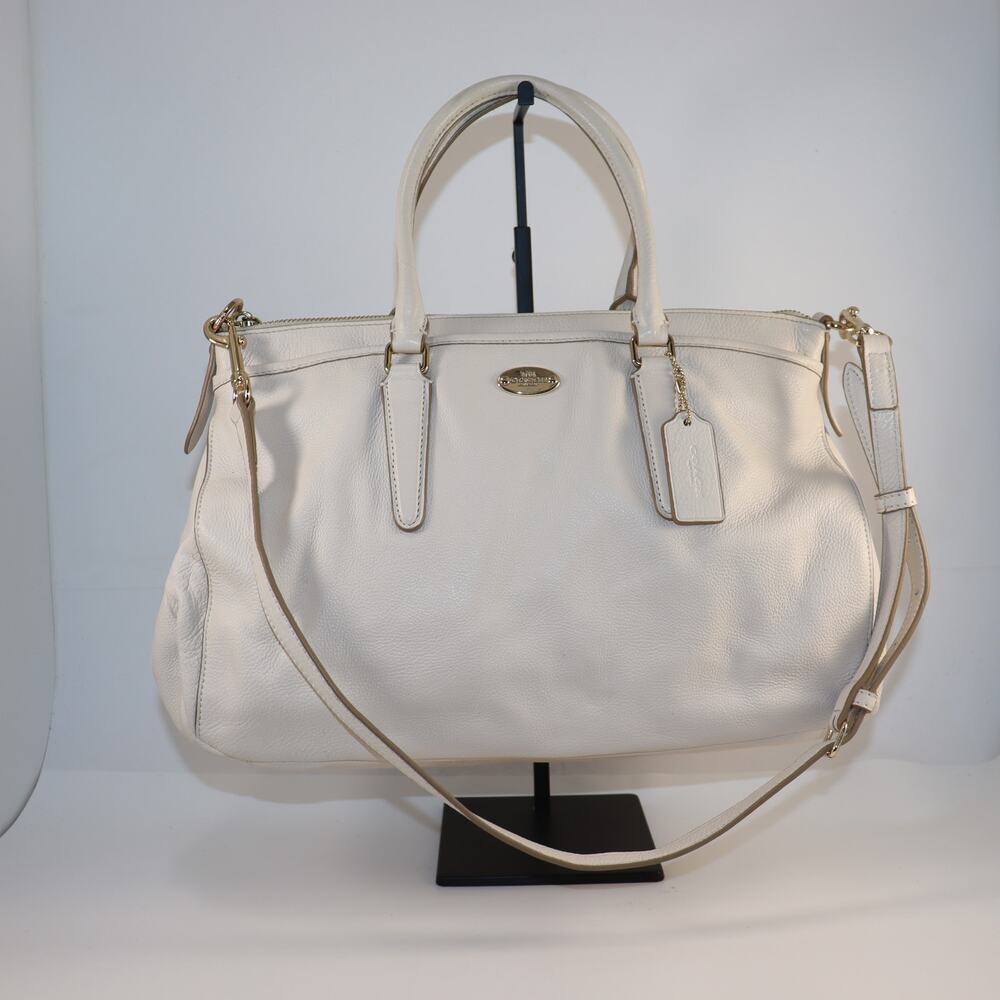Coach Cream Pebbled Leather Satchel‎